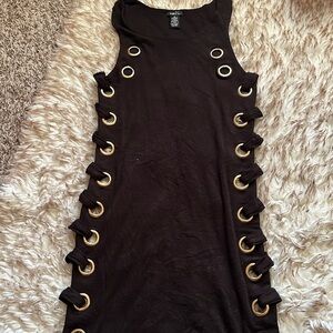Rue 21 black Gold O ring mini sleeveless Dress
